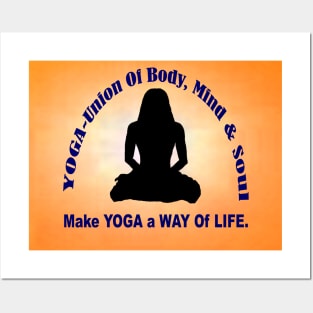 Make YOGA - A Way Of Life - Orange Wall Art. Posters and Art